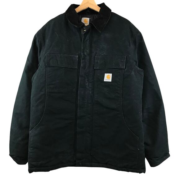 Carhartt Men's 42 Black Duck Canvas Cotton Chore Coat Jacket